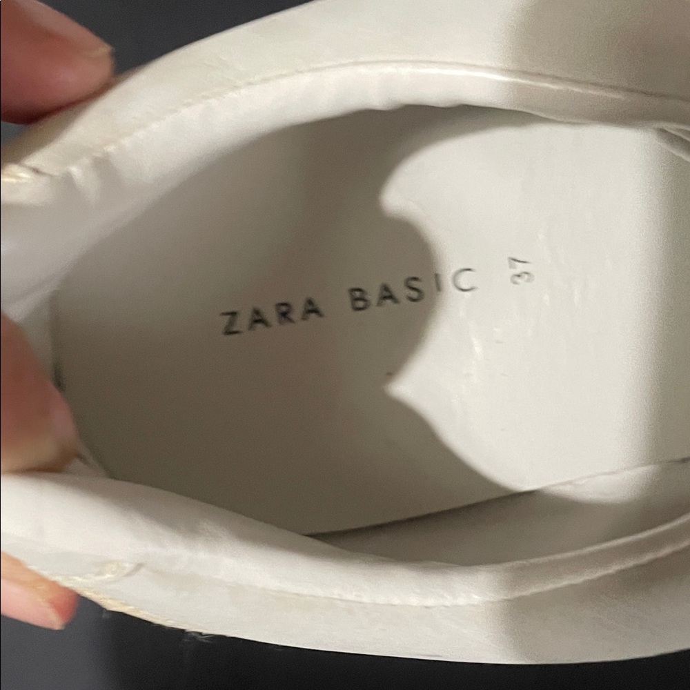 Zara Basic Cream Sneakers View 3